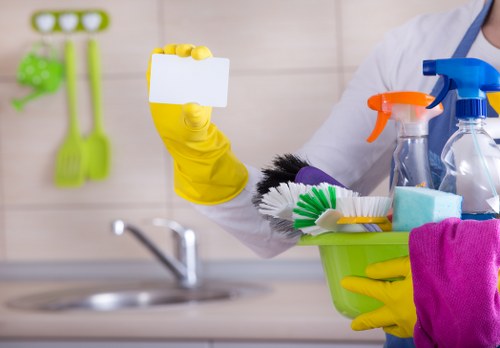 Carpet cleaning team preparing equipment for a domestic service appointment