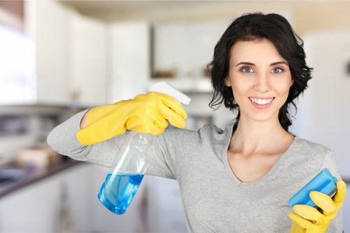 Final stage of professional carpet cleaning with improved carpet appearance