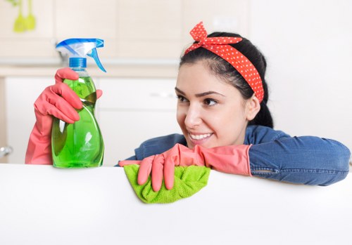 Local cleaner tidying a Bromley property during a routine visit